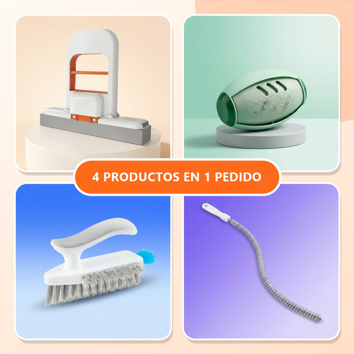 FlowPack Flowipe completo: mopa Flowipe, rodillo Flowroll, cepillo Flowdeep y cepillo destapa-coladeras Flowzap